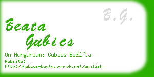 beata gubics business card